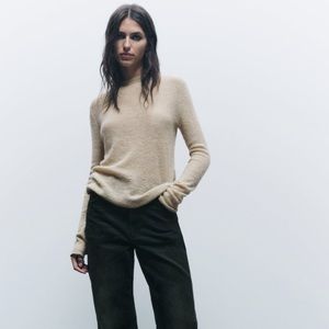 Rolled Finish Knit Sweater